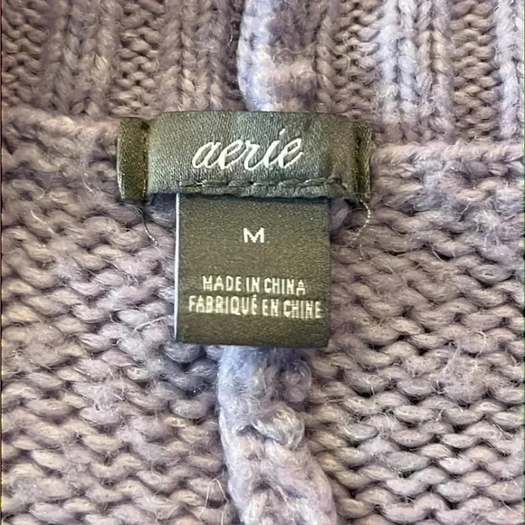 Aerie Oversized Open Front Knit Cardigan Lavender - Picture 7 of 8